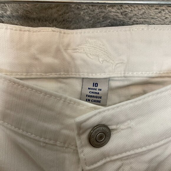 Tommy Bahama Women Preppy Ana Twill Cuffed Stretch White Utility Shorts 10 White - Picture 4 of 10